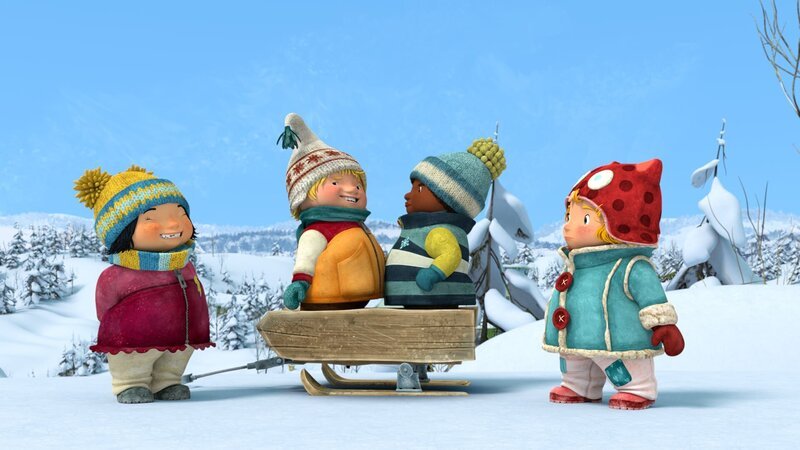 Nele und Kiki helfen herauszufinden, welcher der Jungs der Größere ist. – Bild: KiKA/​carpediem Film & TV Inc.