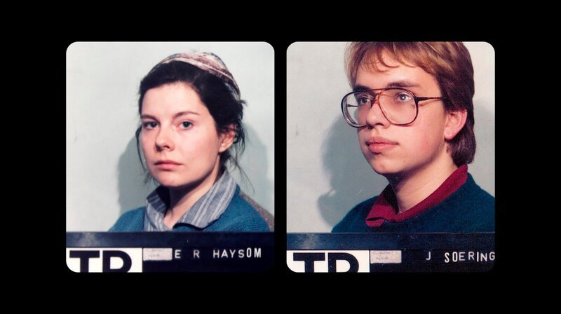 1986 werden Elizabeth Haysom, Tochter der ermordeten Opfer, und ihr damaliger Freund Jens Söring in London festgenommen. – Bild: NDR