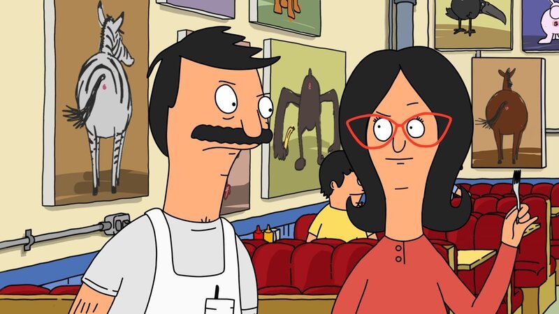 Linda (r.) bittet Bob (l.), die Bilder ihrer Schwester für die Kunstwoche im Restaurant auszuhängen. Doch wird Bob zustimmen? – Bild: 2011 Fox and its related entities