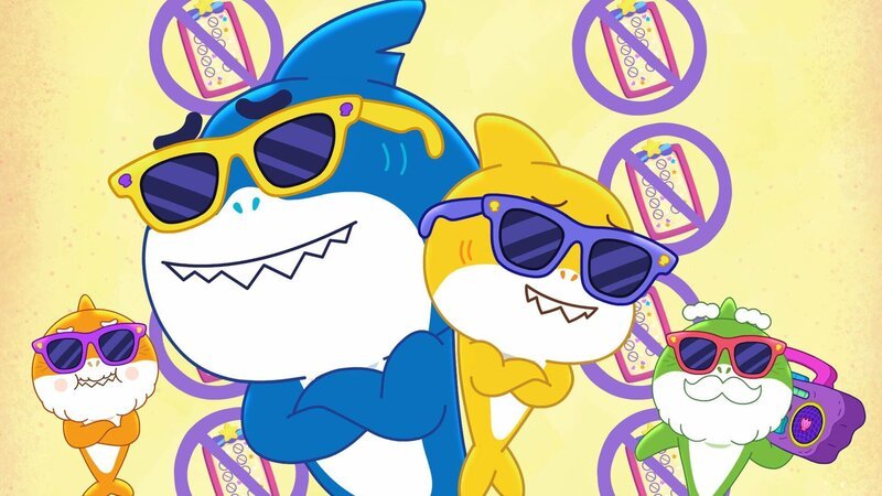 v.li.: Grandma Shark, Daddy Shark, Baby Shark, Grandpa Shark – Bild: Paramount