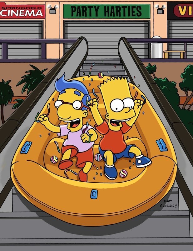 Bart (r.) und Milhouse (l.) stellen nachts das Einkaufszentrum auf den Kopf. – Bild: Twenthieth Century Fox Film Corporation