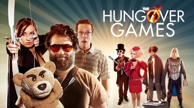 Artwork zum Film „Hungover Games“ mit (v.l.:) Rita Volk als Katrip, Herbert Russel als Zach, Ben Begley als Ed, Jamie Kennedy als Willy Wanker, Tara Reid als Effing White, Terrence Julien als Django, Mark Harley als Thor – Bild: 2013 Lazer Nitrate, LLC. All Rights Reserved. Lizenzbild frei Artwork zum Film „Hungover Games“ mit (v.l.:) Rita Volk als Katrip, Herbert Russel als Zach, Ben Begley als Ed, Jamie Kennedy als Willy Wanker, Tara Reid als Effing White, Terrence Julien als Django, Mark Harley als Thor – Bild: 2013 Lazer Nitrate, LLC. All Rights Reserved. Lizenzbild frei