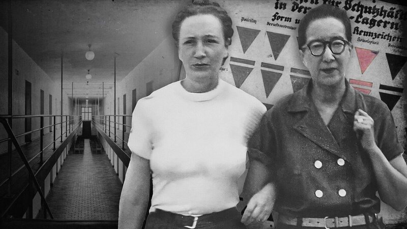 Nelly Mousset-Vos (l.) und Nadine Hwang (r.) lernten sich am Heiligabend 1944 als Insassen im KZ Ravensbrück kennen. Sie verliebten sich ineinander. Trotz der Gefahr und der drohenden Strafen gingen sie eine Beziehung ein und lebten ihre Liebe im Geheimen aus. – Bild: ZDF