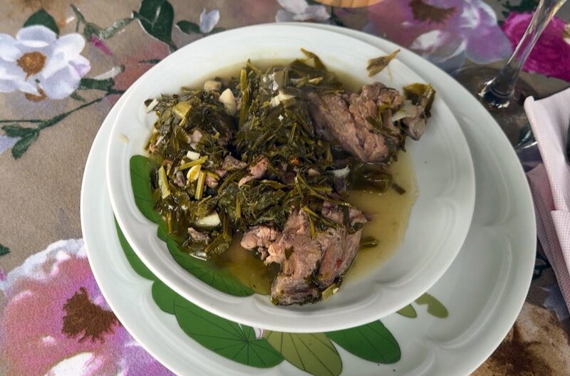 Das georgische Traditionsgericht Tschakapuli ist ein Eintopf aus Fleisch, Wein und aromatischen Kräutern. – Bild: Elephant Doc