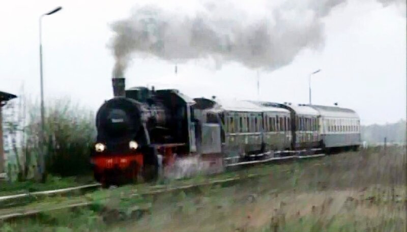 Scheinanfahrt eines polnischen Dampfsonderzuges. – Bild: SWR