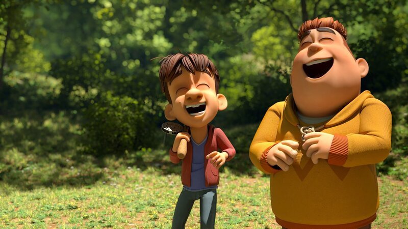 Hase und Samson amüsieren sich köstlich über die in ihrem Baumhaus festgesetzte Dorfbande und denken nicht daran zu helfen. – Bild: La Station Animation – 2022