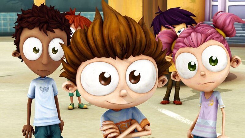 Sherwood, Angelo und Lola haben einen cleveren Plan ausgeheckt. Angelo soll Butterfinger trainieren. – Bild: SUPER RTL