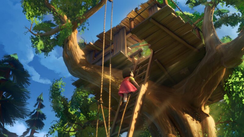 Heidi lernt Peters geheimen Ort, das Baumhaus, kennen. – Bild: ZDF/​Studio 100 Animation/​Heidi Productions Pty. Limited