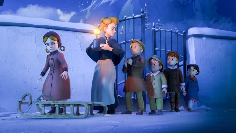 „Heidi 3D“, „Das alte Gutshaus.“ Seit Tagen schneit es, deshalb können Heidi und Großvater die Alm nicht verlassen. In einem Schrank findet Heidi ein Foto von sich und ihren Eltern, das im alten Haus im Dörfli aufgenommen wurde. Großvater erklärt ihr, dass sie dort früher alle zusammen gelebt haben. Doch jetzt will er von diesem Ort und den Geschichten von damals nichts mehr wissen. Als es aufgehört hat zu schneien und die Sonne scheint, kann Heidi endlich raus, um die Großmutter zu besuchen.Danach fährt sie mit dem Schlitten zur Schule, um Peter von der Schule abzuholen. Durchs Fenster beobachtet Heidi, wie Theresa und Karl Peter beim Lehrer anschwärzen. Doch es gelingt ihnen nicht, sondern die beiden werden zu Strafarbeiten verdonnert. Dafür wollen sich Theresa und Karl rächen.Peter flüchtet mit Heidi in das alte, verlassene Haus, in dem einmal ihre Familie gelebt hat und wo es nun angeblich spuken soll. Es folgt ein aufregendes Versteckspiel der Vier, das für Theresa bitter endet. Sie hat die Zeit aus den Augen verloren und war nicht pünktlich zu Hause. Frau Keller, ihre Mutter steht plötzlich sehr erbost vor ihr und den anderen Kindern. Allen ist klar, Theresa bekommt großen Ärger.Heidi beginnt zu verstehen, wie die Menschen zu dem werden, was sie sind. – Bild: KiKA