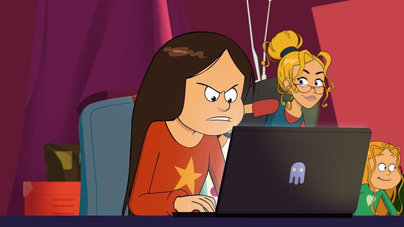 Wendy ruft Max an, sie braucht Verstärkung gegen Marine und Tante Coco. – Bild: NDR/​Bamboo Production/​Samka Productions