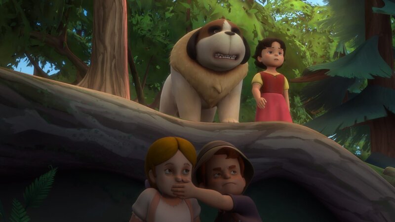 Theresa und Willi folgen Heidi heimlich, die auf der Suche ist nach Peter ist. – Bild: ZDF/​Studio 100 Animation/​Heidi Productions Pty. Limited
