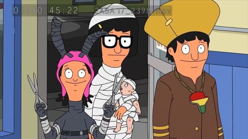 Da ihre Halloween-Beute gering ausgefallen ist, wollen Louise (l.), Gene (r.) und Tina (M.) nach Kingshead Island fahren, um dort ihr Glück erneut zu probieren. Doch ist das wirklich eine gute Idee? – Bild: 2012 Fox and its related entities. All rights reserved. Lizenzbild frei