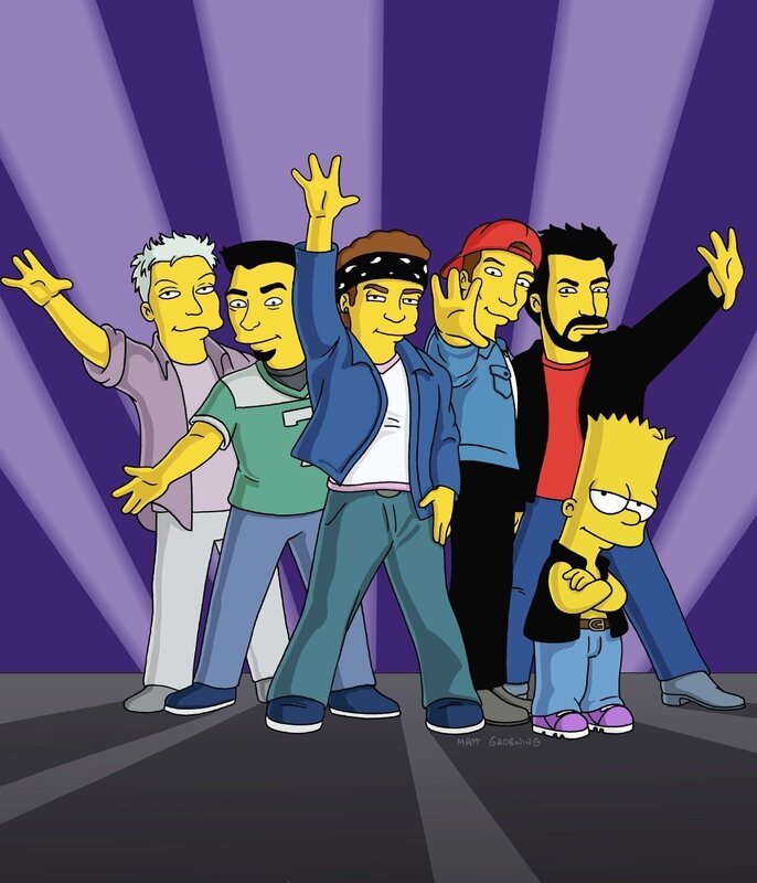 Bart Simpson (r.) mit der Boygroup ‚N‘ Sync. – Bild: Fox