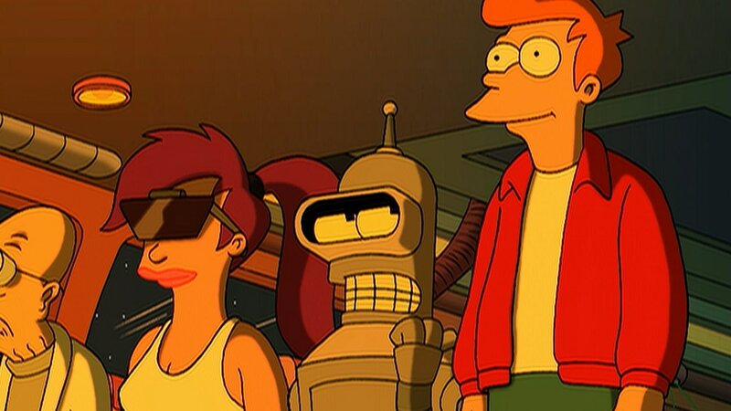 v.li.: Professor Farnsworth, Leela, Bender, Fry – Bild: Paramount