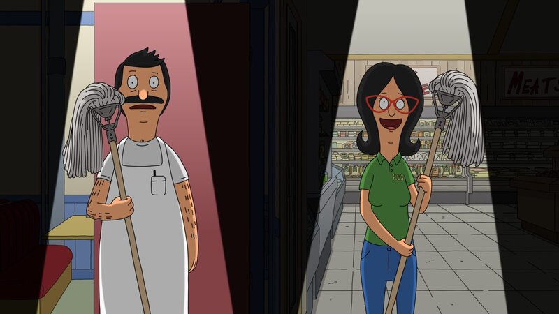 Da Linda (r.) denkt, Bob (l.) weiß sie nicht zu schätzen, kündigt sie im Restaurant, um bei einem Supermarkt zu arbeiten. Doch ist das eine gute Idee? – Bild: Paramount /​ FOX /​ BOB’S BURGERS