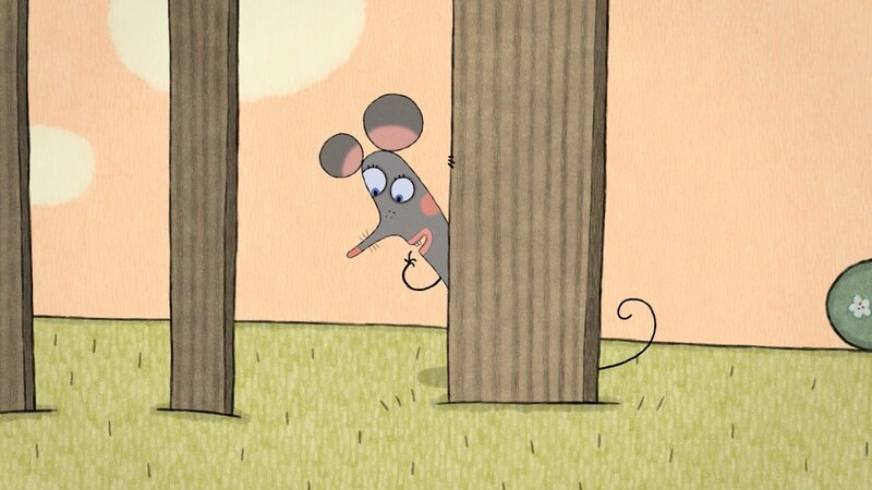 Kein Ferkel, wo die Mäuse auch suchen! Dieses Mal hat das Ferkel wirklich ein gutes Versteck gewählt. – Bild: ZDF/​Studio Film Bilder/​Elena Walf