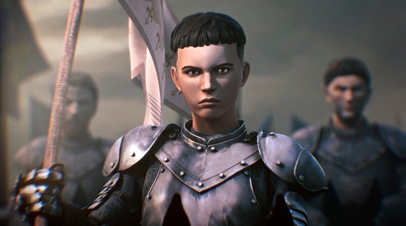 Der Fall Jeanne d‘Arc bringt erstmals das Schicksal der Johanna von Orléans als spektakulären Animationsfilm auf die Leinwand. Längst vergangene Ereignisse und Orte sind so entsprechend computeranimiert und visualisiert worden. Darunter die Schlacht von Orléans oder das Kirchen-Tribunal. Ebenso das Feuer, bei dem Jeanne d‘Arc am 30. Mai 1431 verbrannt worden ist. – Bild: phoenix Der Fall Jeanne d‘Arc bringt erstmals das Schicksal der Johanna von Orléans als spektakulären Animationsfilm auf die Leinwand. Längst vergangene Ereignisse und Orte sind so entsprechend computeranimiert und visualisiert worden. Darunter die Schlacht von Orléans oder das Kirchen-Tribunal. Ebenso das Feuer, bei dem Jeanne d‘Arc am 30. Mai 1431 verbrannt worden ist. – Bild: phoenix