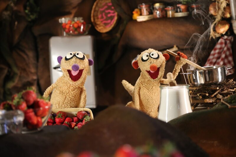 Die Erdmännchen beim Marmeladen kochen. – Bild: NDR/​bigSmile
