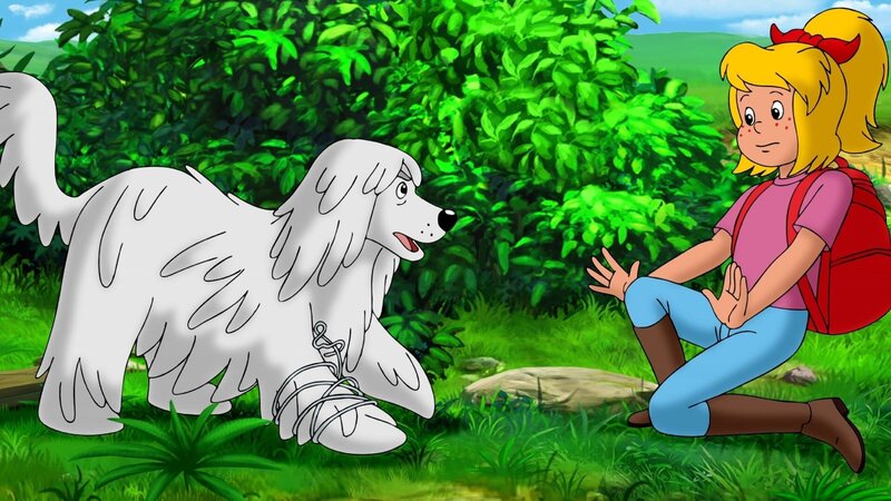 Bibi will den streunenden Hund aus seiner misslichen Lage befreien. – Bild: ZDF