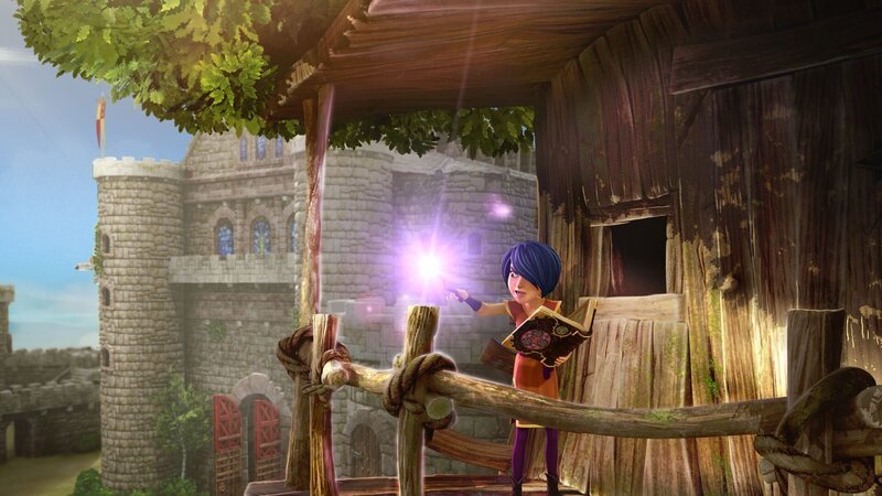 Morgan übt den ‚magischen Ortswechsel‘, um das Schwert Excalibur wegzuzaubern. – Bild: SWR/​Blue Spirit Productions/​TéléTOON+/​Canal+