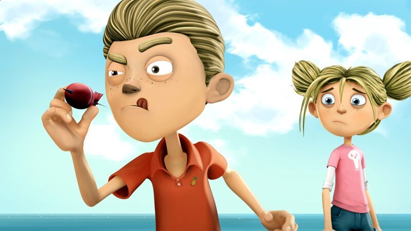 Beim neuen Spiel Piratopoly müssen auch Dartpfeile geworfen werden. Wie zielsicher ist Brent? – Bild: WDR/​Cyber Group Studios /​ France Télévisions /​ Blue Spirit Studios /​ Sofitvcine 4