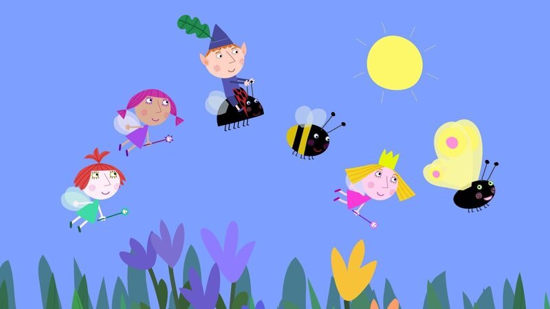 Als aus der Raupe ein Schmetterling geworden ist, können alle zusammen einen Ausflug machen. – Bild: KiKa /​ ZDF/​Astley Baker Davies Ltd/​Rubber Duck Entertainment