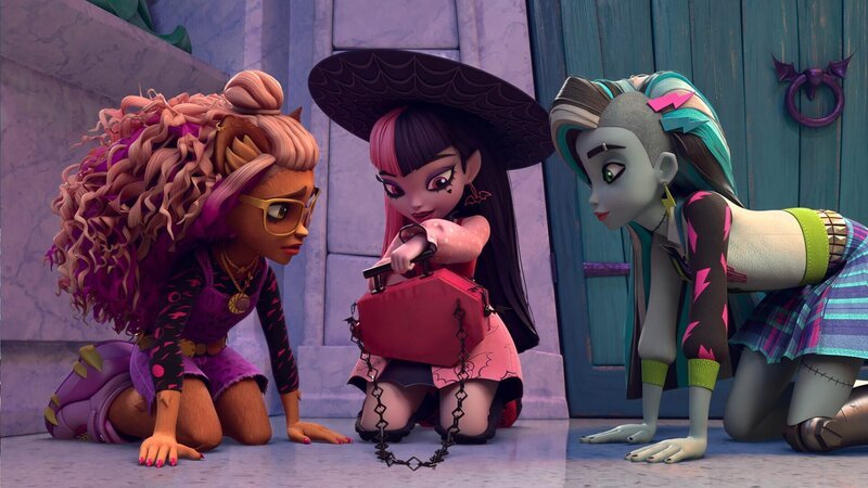 v.li.: Clawdeen Wolf, Draculaura, Frankie Stein – Bild: Paramount