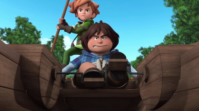 Robin (l.) will eine neue Brücke bauen. – Bild: ZDF/​Method Animation/​DQ Entertainment