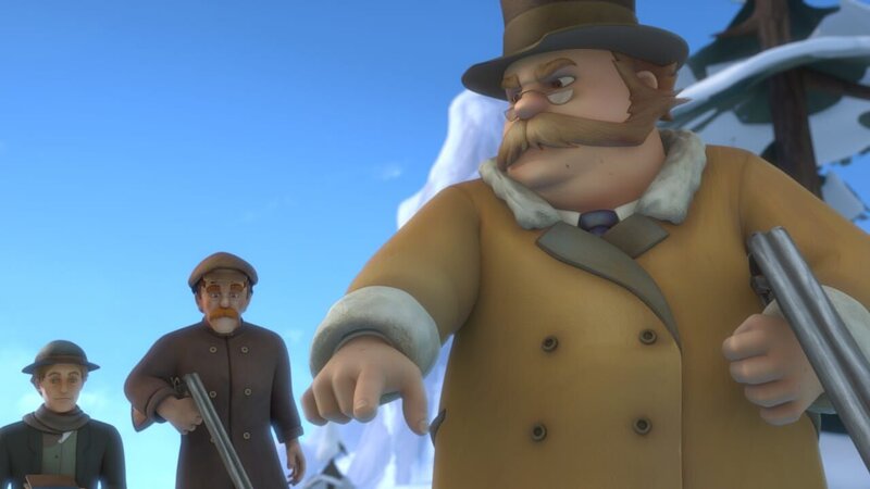 Die Männer wollen den Wolf erschießen – Bild: KiKA