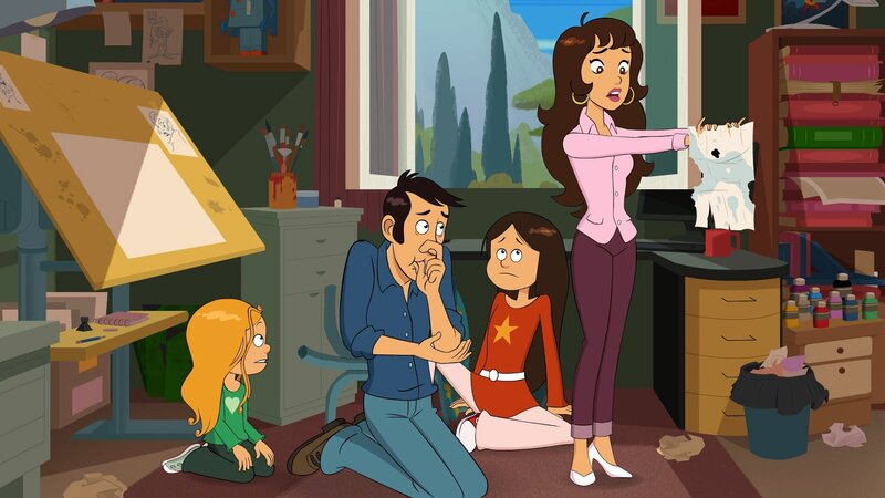 Papa ist völlig überarbeitet und erträgt die Streitereien nicht mehr. – Bild: NDR/​Bamboo Production/​Samka Productions