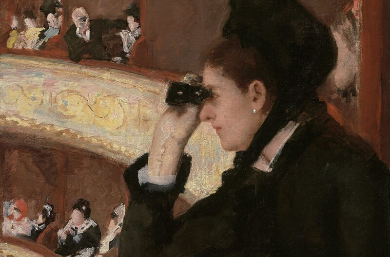 „In der Loge“ aus dem Jahr 1878 ist eines der bekanntesten Werke von Mary Cassatt. – Bild: Courtesy National Gallery of Art, Washington