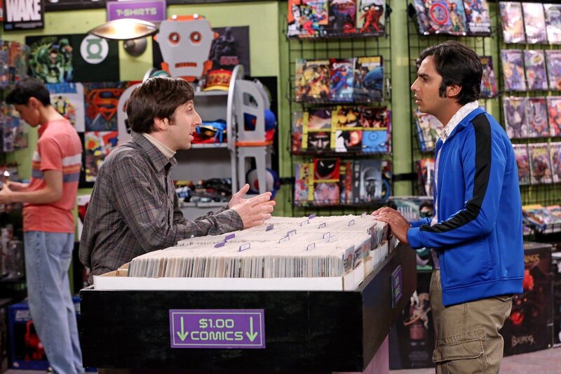 Während Howards (Simon Helberg, l.) Beziehung zu seiner Mutter seine Männlichkeit bedroht, findet Raj (Kunal Nayyar, r.) eine ungewöhnliche Ablenkung von seinem Liebeskummer … – Bild: Warner Bros. Television