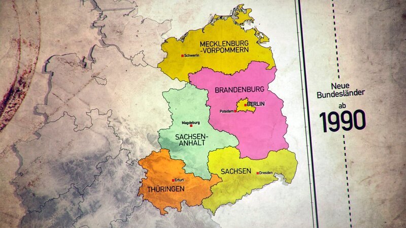 Karte, neue Bundesländer ab 1990 – Bild: MDR/​ThommTV