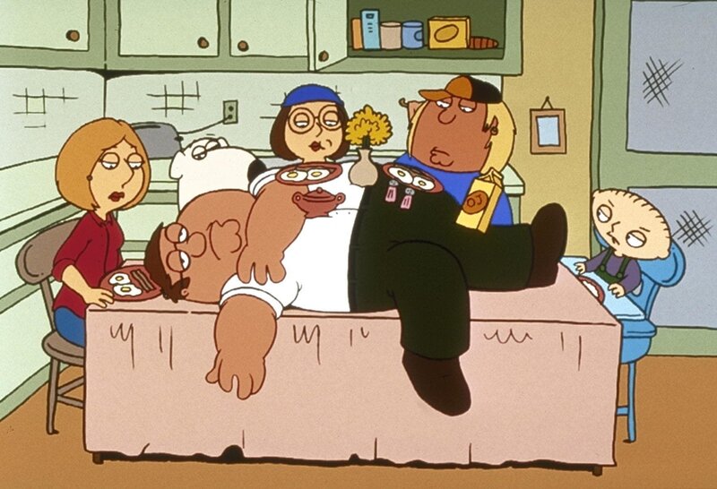 Nach einer feucht-fröhlichen Party ist Peter (vorne) am nächsten Tag total verkatert und schläft auf dem Küchentisch. – Bild: Twentieth Century Fox Film Corporation