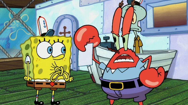 L-R: SpongeBob, Mr. Krabs, Squidward – Bild: ANNÉE Viacom International Inc. Tous droits réservés. Nickelodeon, Bob l’éponge et tous les autres titres, logos et personnages qui y sont associés sont des marques de commerce de Viacom International inc. Créé par Stephen Hillenburg.
