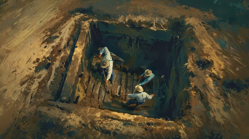 Illustration von Menschen beim Graben – Bild: Prometheus Entertainment