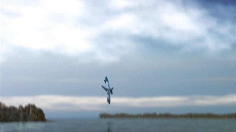 Flug 185 stürzt in Palembang, Indonesien, in den Musi-Fluss und reißt alle 97 Passagiere und 7 Besatzungsmitglieder in den Tod. – Bild: NGC /​ Cineflix