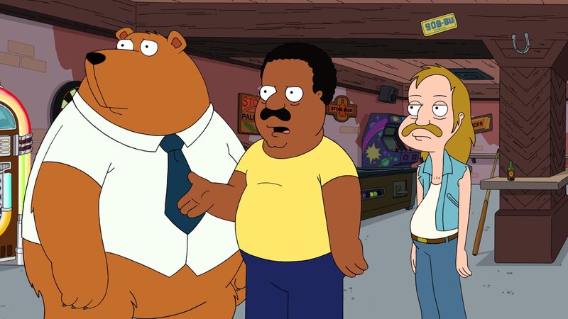 (v.l.n.r.) Tim der Bär; Cleveland Brown; Lester Krinklesac – Bild: FOX BROADCASTING