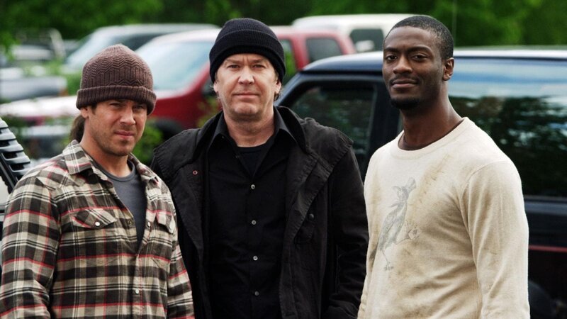 (v.l.): Eliot Spencer (Christian Kane), Nate Ford (Timothy Hutton) und Alec Hardison (Aldis Hodge) – Bild: RTL Crime