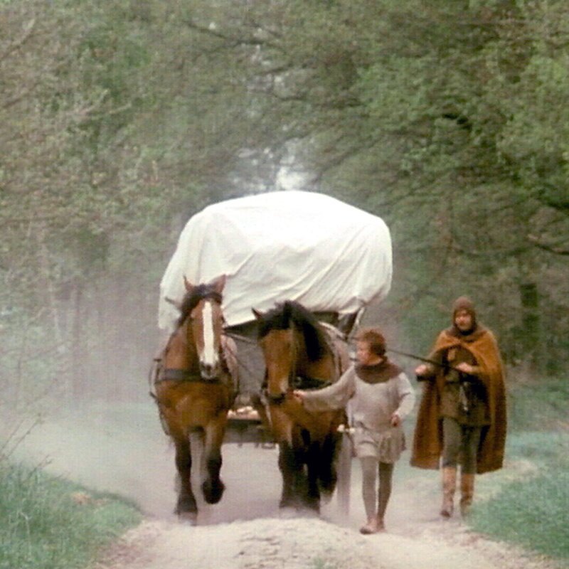 Fernkaufleute mit Pferdefuhrwerk auf Handelsreisen. – Bild: SWR