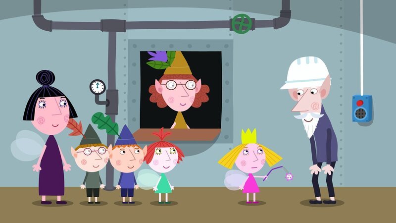 Holly bringt ihren kaputten Zauberstab zum weisen alten Elf in die Fabrik zur Reparatur. – Bild: ZDF/​Astley Baker Davies Ltd/​Rubber Duck Entertainment