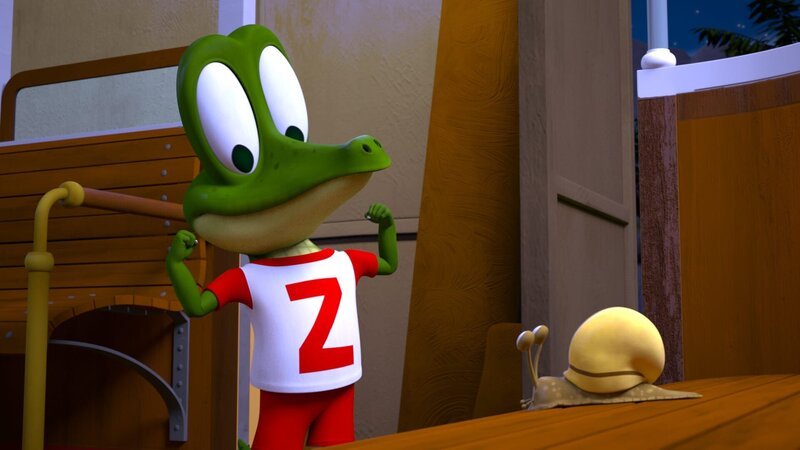 Am Abend trifft Zacki in der Bahn auf eine Schnecke, die er Steffen nennt. – Bild: ZDF/​Grid Animation, TELEGAEL
