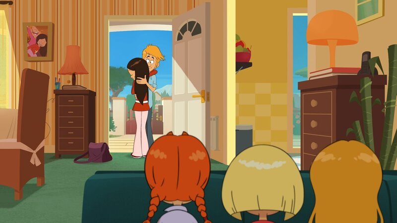 Marine, Lulu und Nat wundern sich, wie schnell Wendy nach der Krise wieder mit ihrem „Verliebten“ Max zusammen ist. – Bild: KiKA