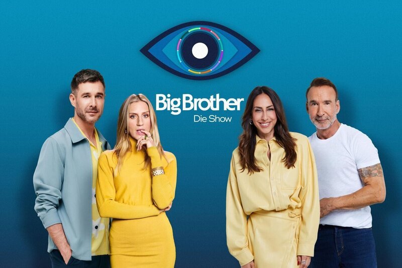 (v.l.n.r.) Jochen Schropp; Elena Gruschka; Melissa Khalaj; Jochen Bendel – Bild: Joyn /​ Christoph Köstlin