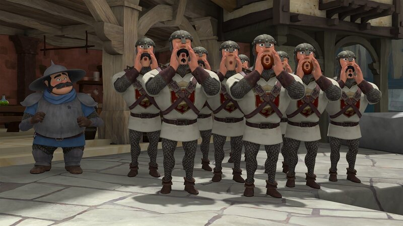 Die Soldaten meutern. Jemand hat offenbar ihren geliebten Blaubeerkuchen gestohlen. – Bild: ZDF, Method Animation, ZDF Studios, KidsMe