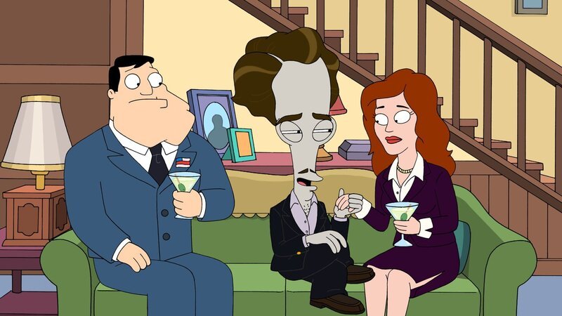 (v.l.n.r.) Stan Smith; Roger, Scarlett Reynolds – Bild: 2011 Fox and its related entities. All rights reserved. Lizenzbild frei
