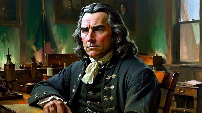 Illustriertes Porträt eines Mannes – Bild: THE HISTORY CHANNEL /​ Prometheus Entertainment