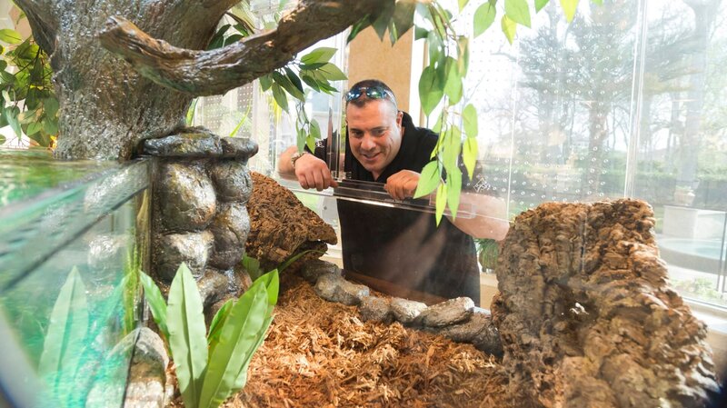 Wayde King and Brett Raymer work on Dwight Howard’s tank. – Bild: DISCOVERY