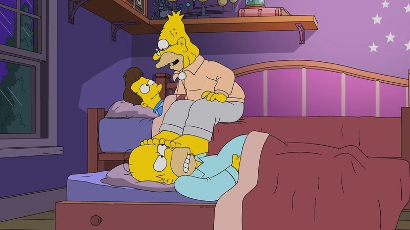 Calvin (l.); Grampa (r.); Homer (unten) – Bild: 2022 by 20th Television