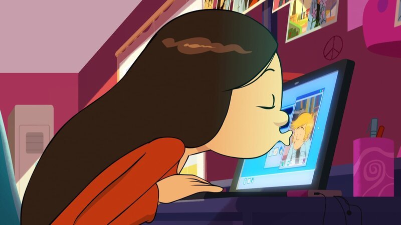 Wendy und Max sind unzertrennlich. Sie küssen sich sogar am Computerbildschirm pausenlos. – Bild: NDR/​Bamboo Production/​Samka